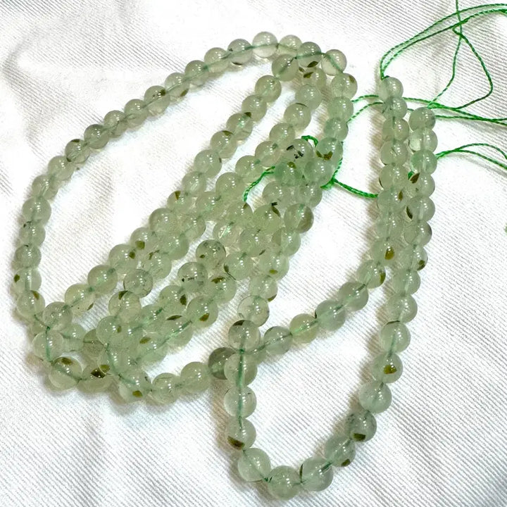 [BUNJANG] Prehnite Raw Gemstone Beads 6.8mm / 프레나이트 원석 비즈 6.8mm