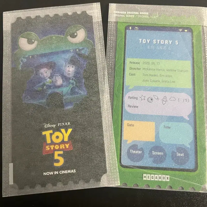 [BUNJANG] Toy Story 5 Megabox Exclusive Original Ticket / 토이스토리5 오리지널티켓 오티 메가박스 특전, 굿즈