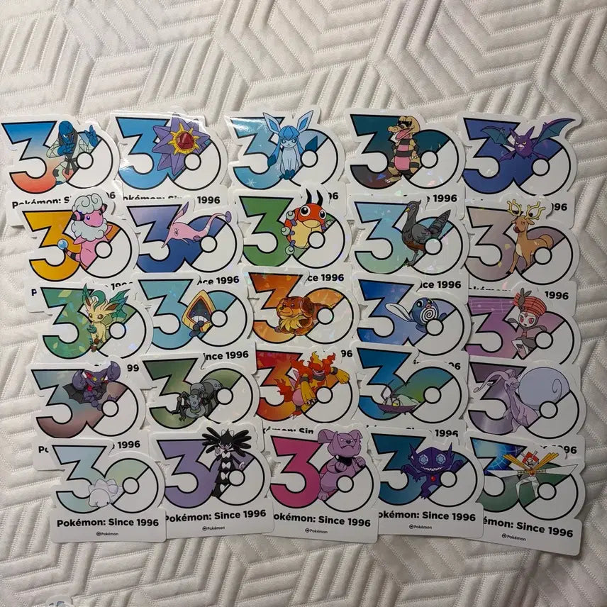 [BUNJANG] Pokemon 30th Anniversary Random Sticker Bundle (90 Stickers) / 포켓몬 30주년 랜덤 스티커 교환 총 90장
