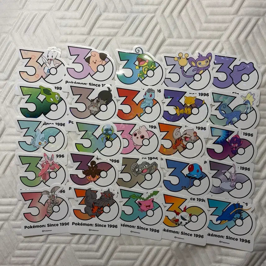 [BUNJANG] Pokemon 30th Anniversary Random Sticker Bundle (90 Stickers) / 포켓몬 30주년 랜덤 스티커 교환 총 90장