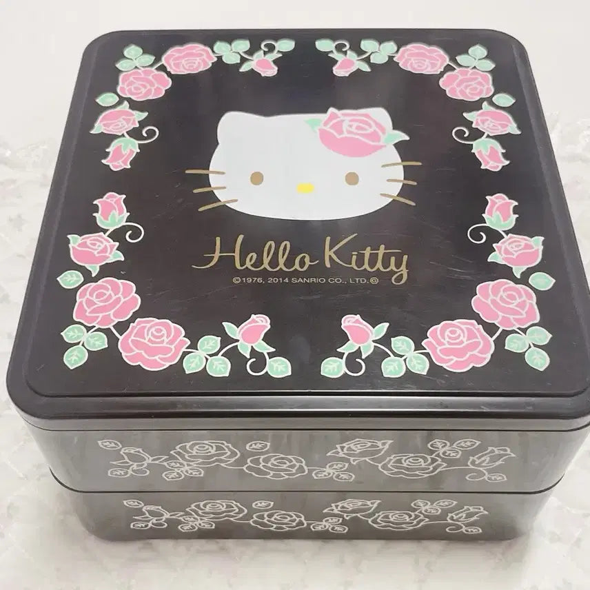 [BUNJANG] Vintage Rose Kitty Storage Box Black / 고전 장미 키티 보관함 블랙