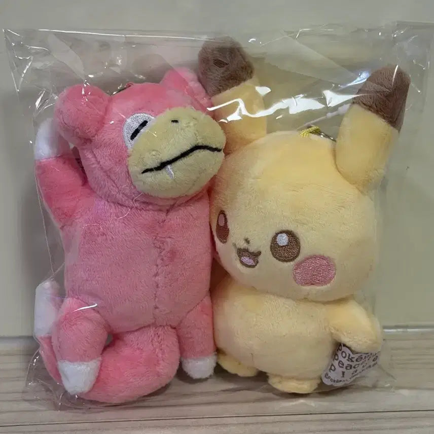 [BUNJANG] Pokemon Slowpoke &amp; Slowbro "Pocket Piece" Pikachu Doll Keychain Set / [일괄] 포켓몬스터 야돈 포켓피스 피카츄 인형 키링 세트