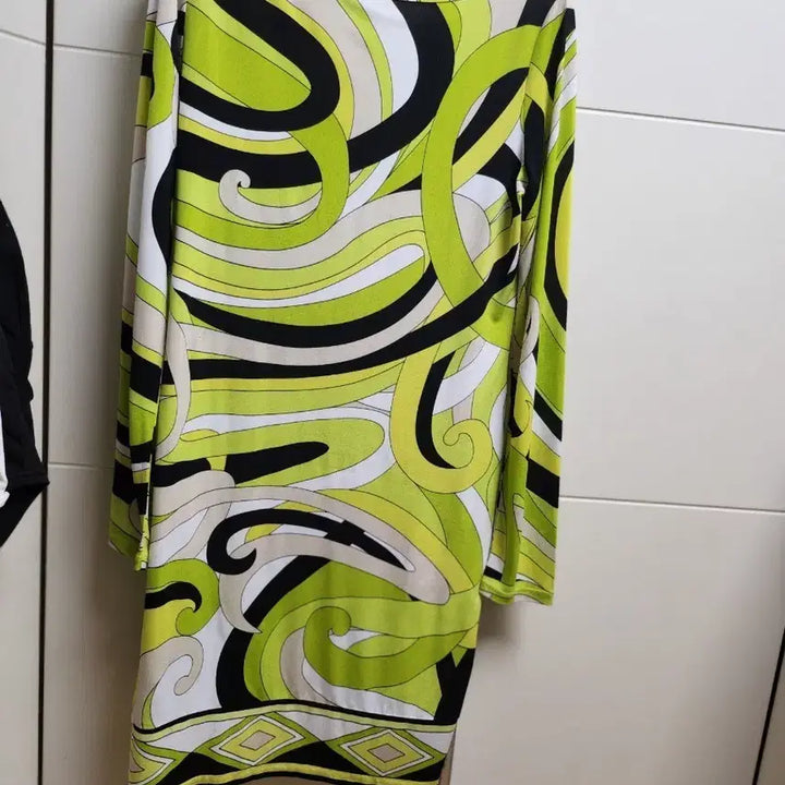 [BUNJANG] Michael Kors Printed Midi Dress / 마이클코어스 원피스 그린 블랙 화이트