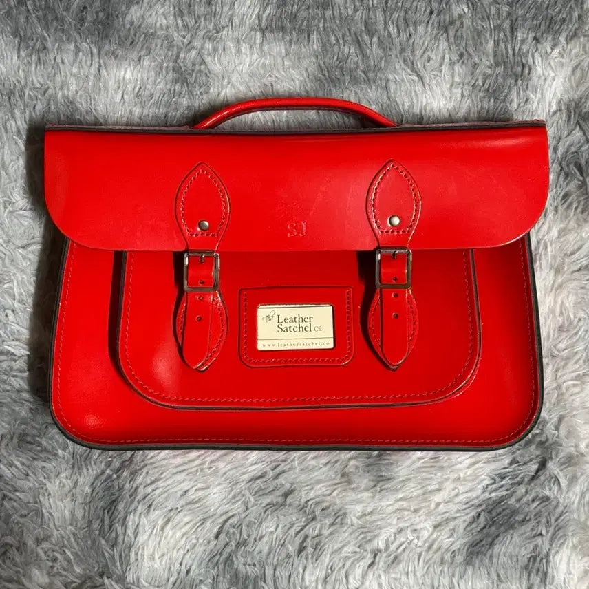 [BUNJANG] Cambridge The Leather Satchel Glossy Red / 캠브릿지 더 레더 사첼 유광 빨간색(새상품)