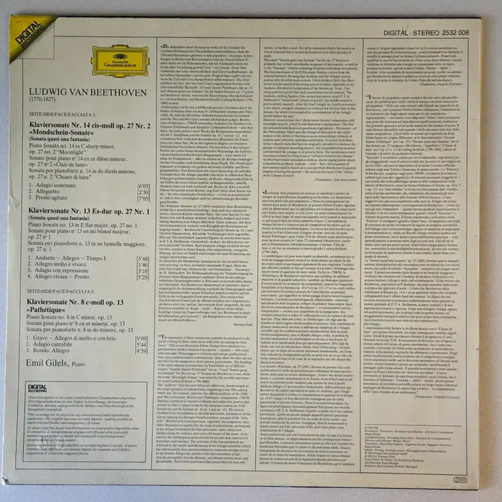 [BUNJANG] Emil Gilels Beethoven Piano Sonatas &