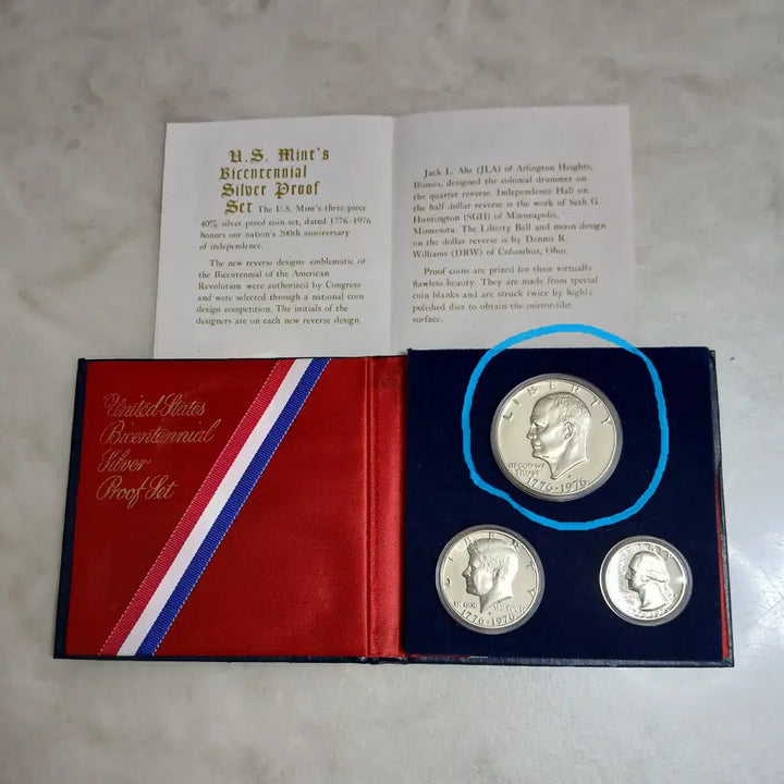 [BUNJANG] 1976 US Bicentennial Eisenhower Dollar "Proof" Silver Coin / (은화)미국1976 독립 200주년 기념주화 "프루프" 아이젠하워 달러