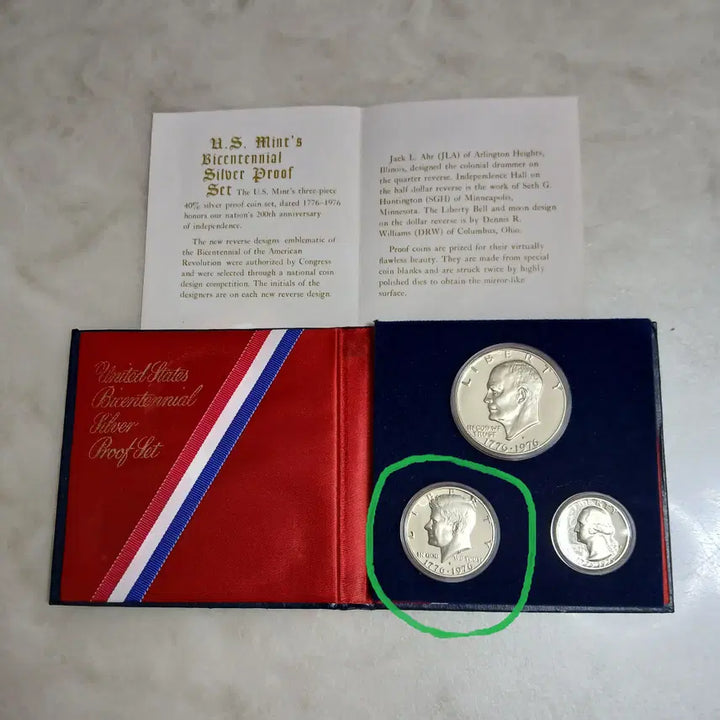 [BUNJANG] 1976 USA Bicentennial Kennedy Half Dollar Proof Silver Coin / (은화)미국1976 독립200주년 기념주화 "프루프" 케네디 하프 달러