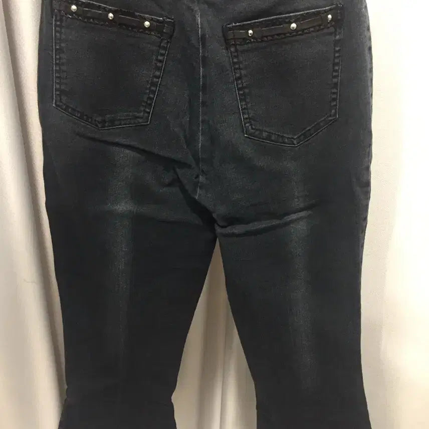 [BUNJANG] Vintage Black Capris - 7/8 Length Pants / 빈티지 블랙 흑청 카프리팬츠 7부 팬츠 모리걸히피y2k갸루