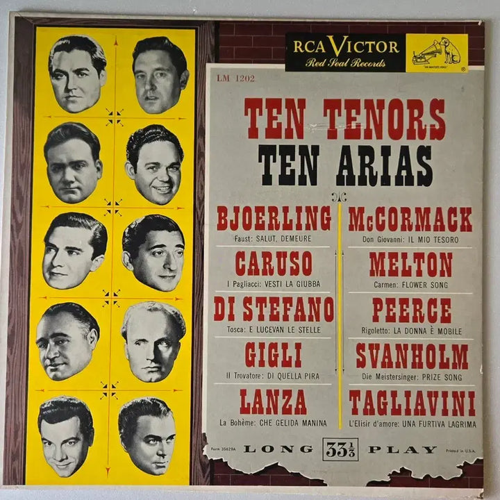 [BUNJANG] RCA Victor LM-1202 Ten Tenors, Ten Arias Original US Mono LP / (이한장의명반 추천) Ten Tenors, Ten Arias RcA LP
