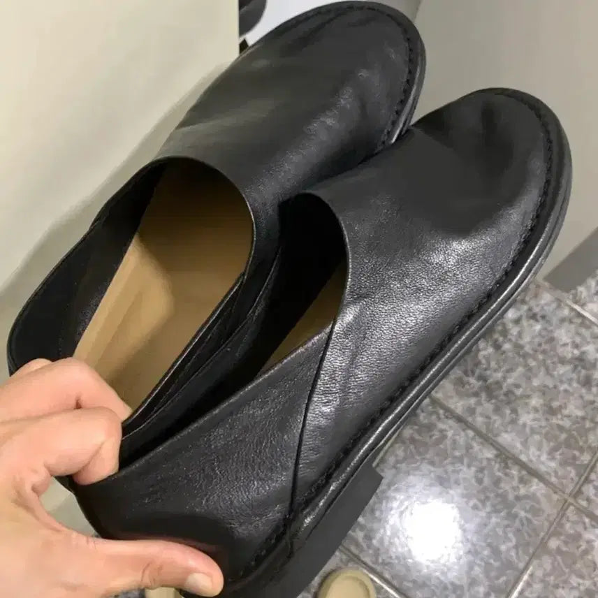 [BUNJANG] Brown Yak Leather Babouche Loafers / 브라운야드 레더 바부슈로퍼