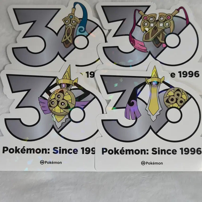 [BUNJANG] Pokemon 30th Anniversary Logo Stickers (Set of 4) / 포켓몬 30주년 로고 스티커 단칼빙, 쌍검킬, 킬가르도 판매합니다.