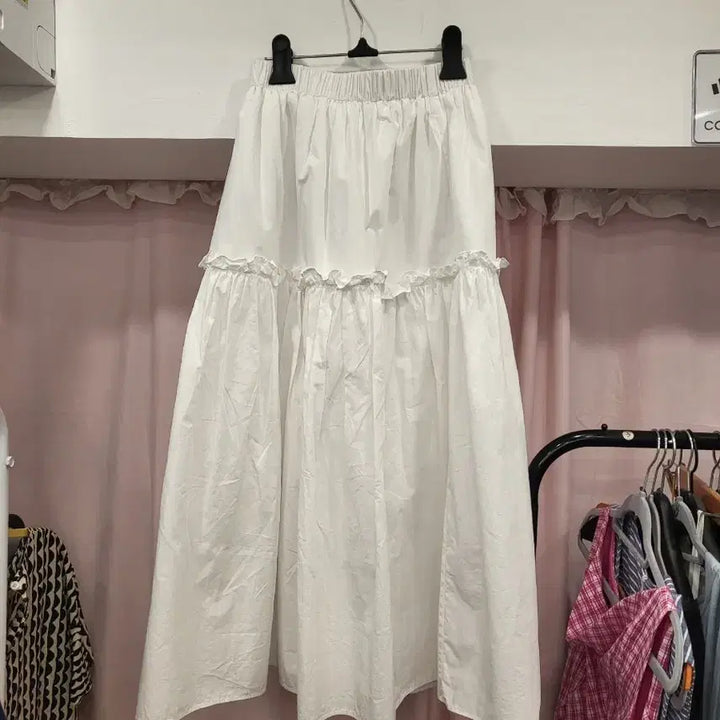 [BUNJANG] Cotton Ruffle Maxi Skirt / 면스커트캉캉