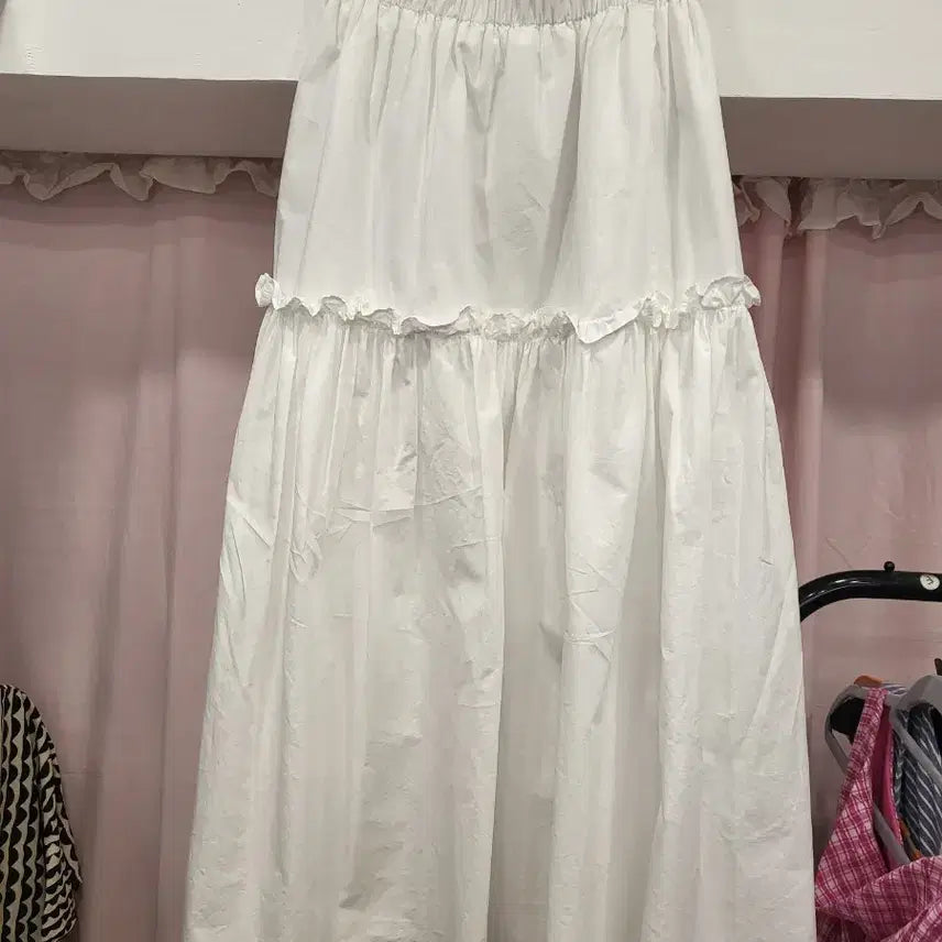 [BUNJANG] Cotton Ruffle Maxi Skirt / 면스커트캉캉
