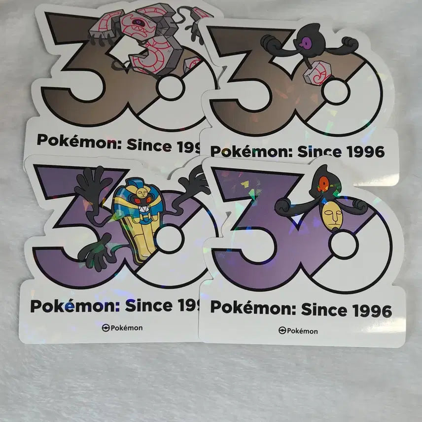 [BUNJANG] Pokemon 30th Anniversary Logo Stickers - Desumasu, Desukan, Desupan / 포켓몬 30주년 로고 스티커 데스마스, 데스니칸, 데스판 판매합니다.