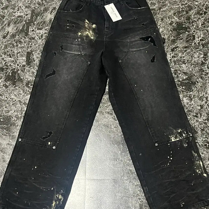 [SOLD OUT] 크랙로즈 SPLATTER DENIM PANTS