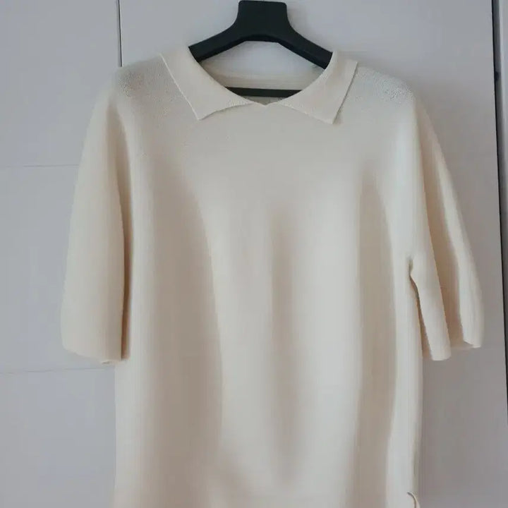 [BUNJANG] SJYP Open Collar Short Sleeve Knit / sjsj오픈카라니트
