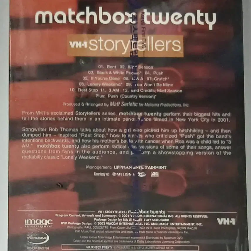 [BUNJANG] Matchbox Twenty VH1 Storytellers Unsealed Expanded Edition DVD / 미개봉 새것 DVD 매치박스 트웬티 VH1 스토리텔러 확장판