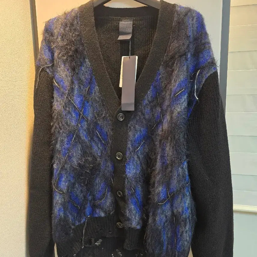 [BUNJANG] Juun.J Blue Argyle Cardigan L / 준지/블루아가일가디건/L