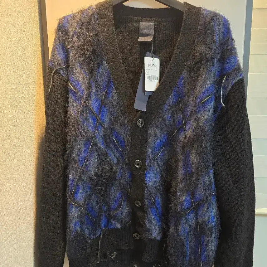 [BUNJANG] Juun.J Blue Argyle Cardigan L / 준지/블루아가일가디건/L