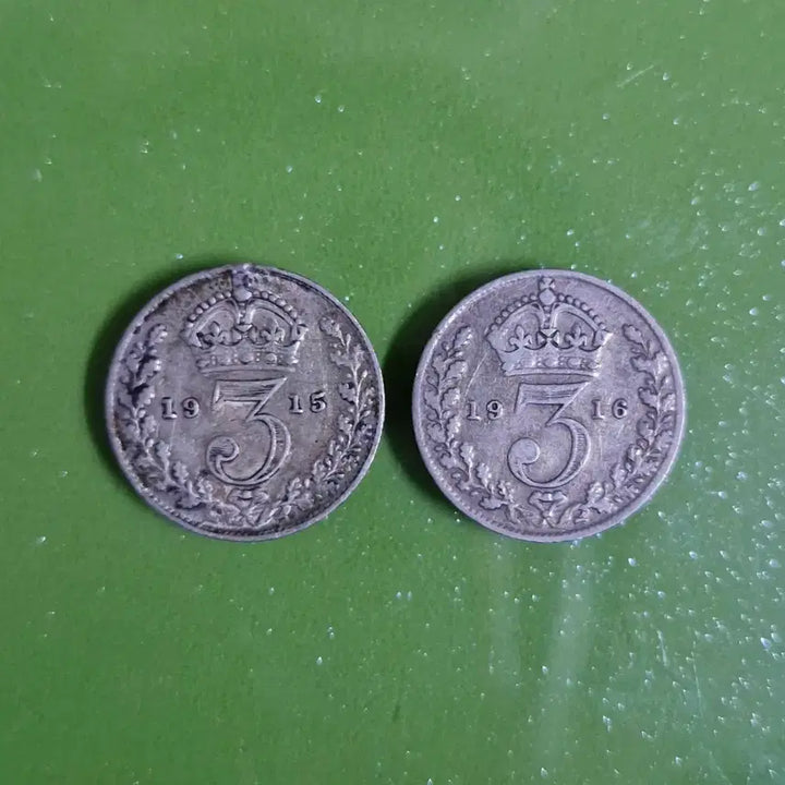 [BUNJANG] George V 3 Pence Silver Coin (1911-1920) / 영국 조지5세 3펜스 은화 2점