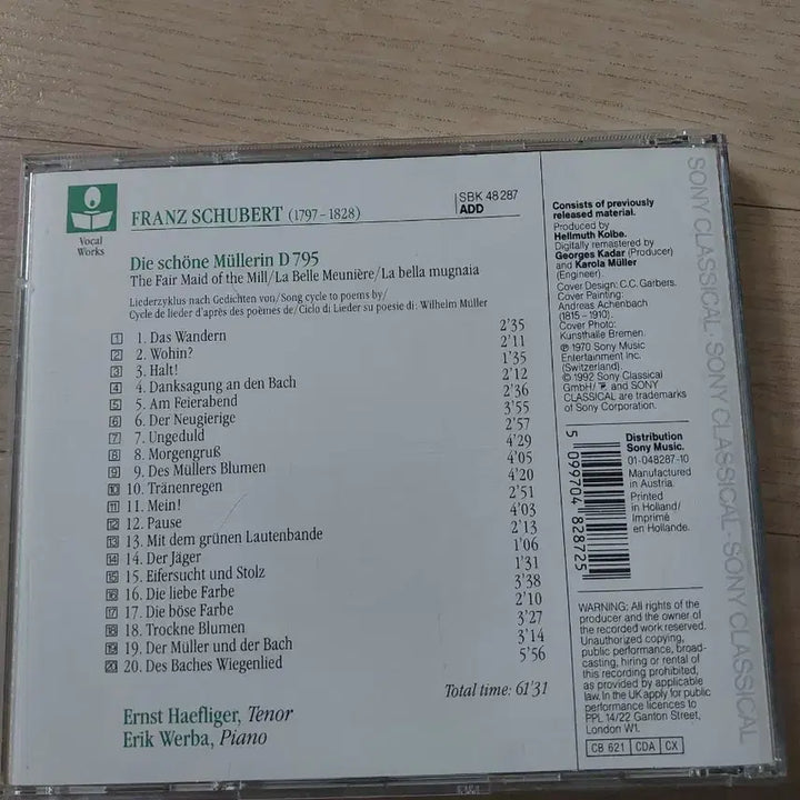 [BUNJANG] Schubert Winterreise Die schöne Müllerin CD / 슈베르트 겨울 나그네  CD