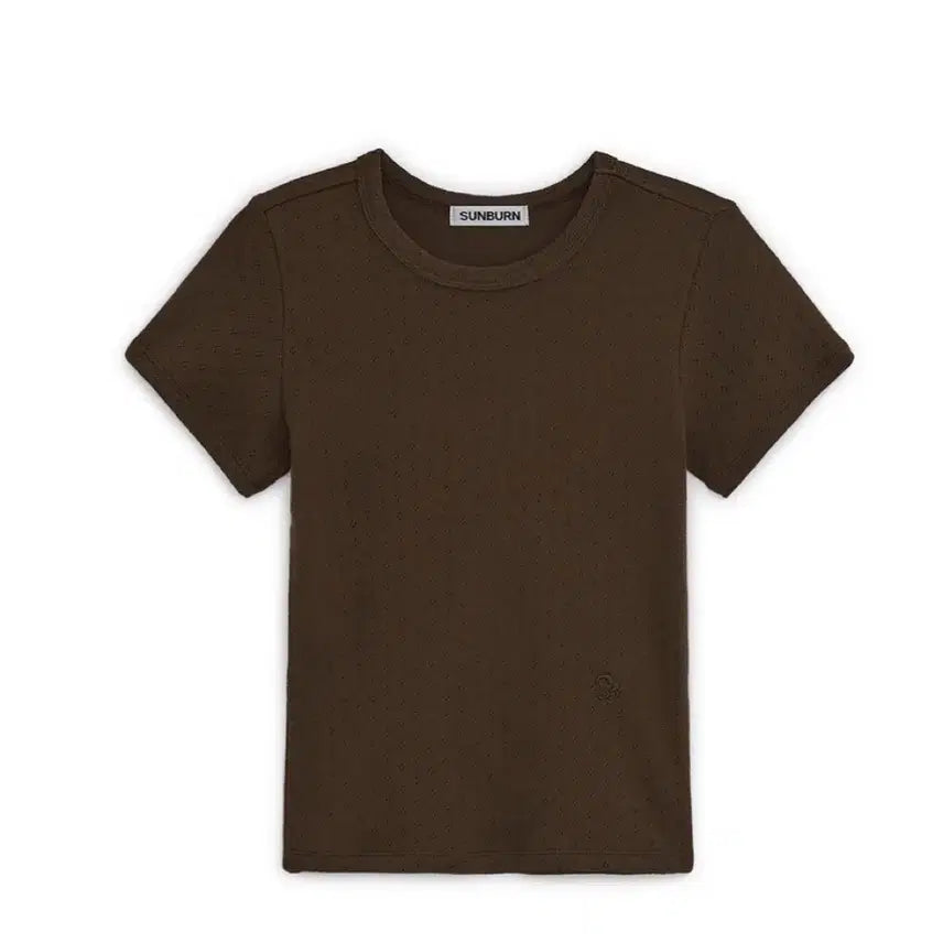 [BUNJANG] Sunburnproject Basic T-Shirt Brown / Sunburnproject 썬번프로젝트 베이직 티셔츠 브라운 펀칭