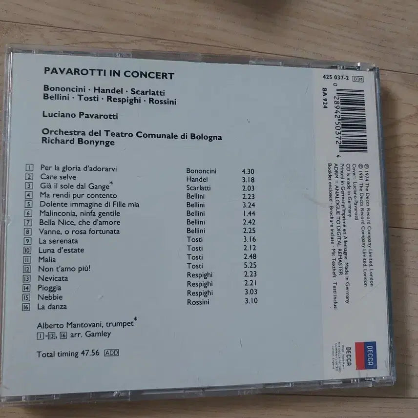 [BUNJANG] Decca Pavarotti in Concert CD / 데카 파바로티 인 콘서트 CD