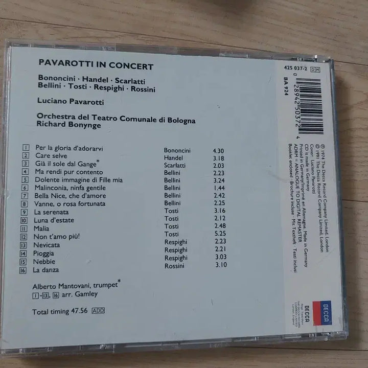 [BUNJANG] Decca Pavarotti in Concert CD / 데카 파바로티 인 콘서트 CD
