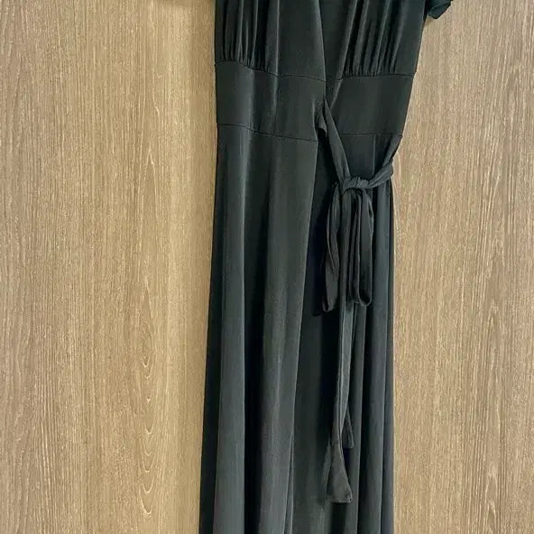 [BUNJANG] Frill Wrap Long Dress - Black, One Size / 프릴 랩 롱원피스 블랙 프리사이즈