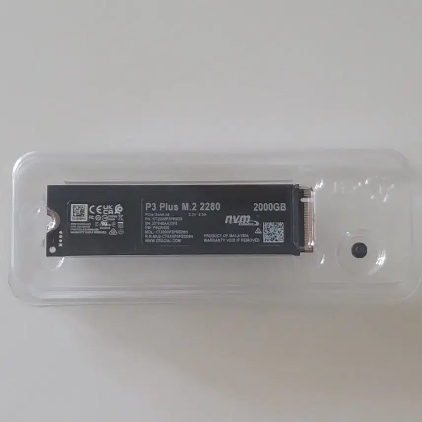 [BUNJANG] Crucial P3 Plus 2TB M.2 NVMe SSD / [새제품] 마이크론 크루셜 P3 Plus M.2 NVMe SSD 2테라