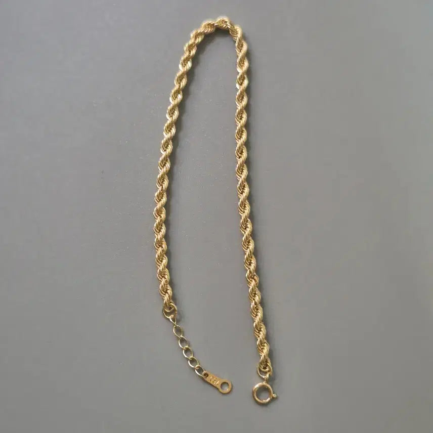 [BUNJANG] 18K Rope Chain Bracelet 3mm / 18k 로프체인 3mm 팔찌