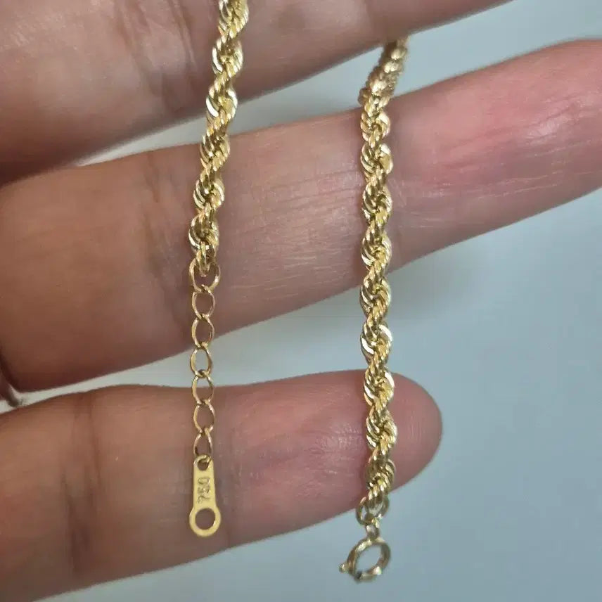 [BUNJANG] 18K Rope Chain Bracelet 3mm / 18k 로프체인 3mm 팔찌