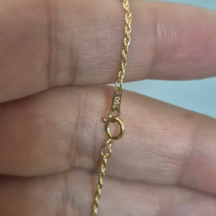 [BUNJANG] 18K Gold Rope Chain Necklace / 18k 금 로프체인  목걸이