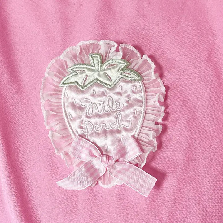 [BUNJANG] Nail Perch Fairy Tale Pink Strawberry Brooch Hairpin / 나일 퍼치 페어리계 핑크 딸기 브로치 헤어핀 로리타