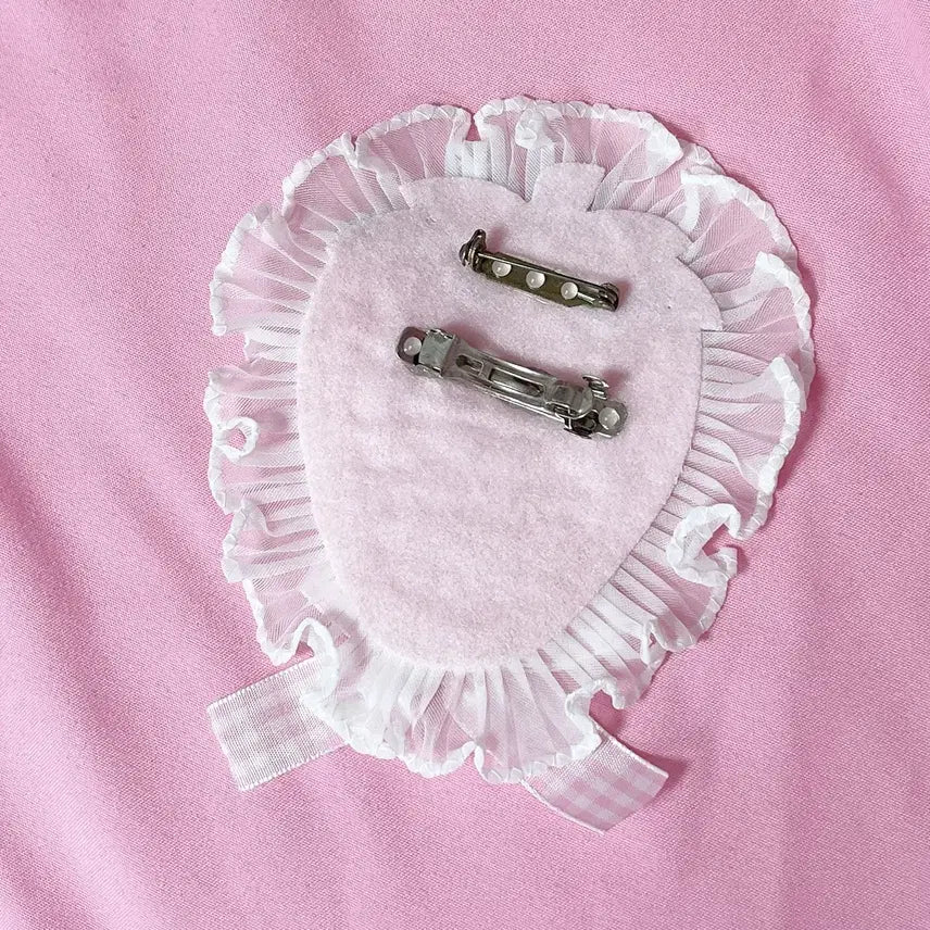 [BUNJANG] Nail Perch Fairy Tale Pink Strawberry Brooch Hairpin / 나일 퍼치 페어리계 핑크 딸기 브로치 헤어핀 로리타