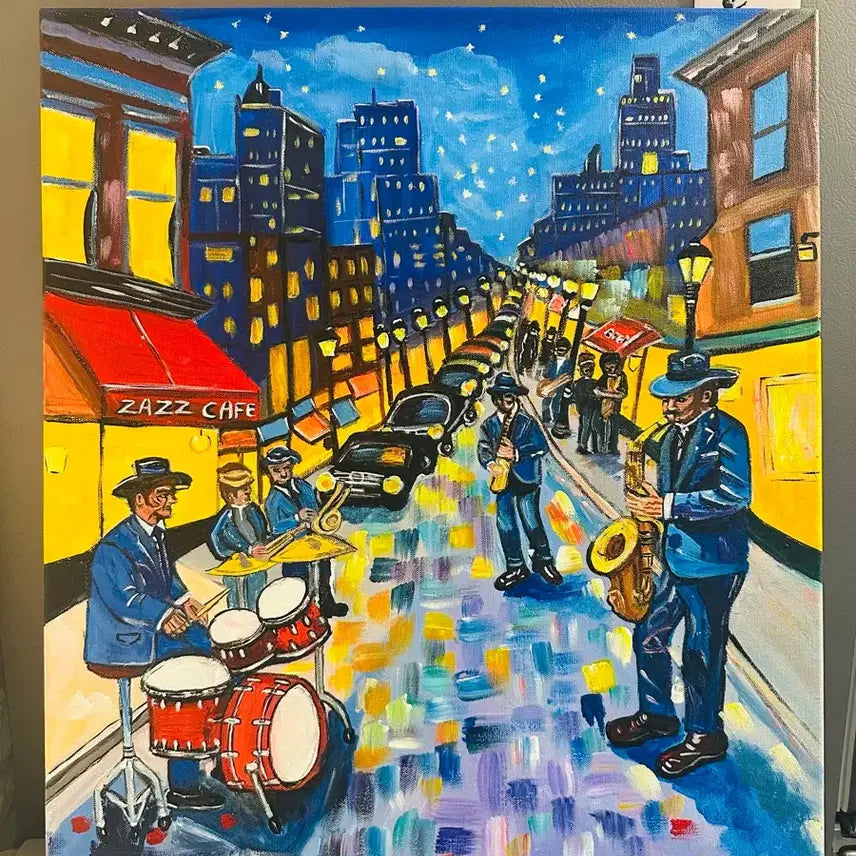 [SOLD OUT] 재즈 카페 야경 그림(캔버스)