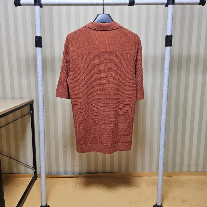 [BUNJANG] Custom mellow Open Collar Knit Linen Blend Sweater Brown / 커스텀멜로우 니트 린넨 100