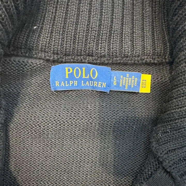 [BUNJANG] Polo Ralph Lauren Zip-Up Knit Black / 폴로 랄프로렌 집업 니트 블랙