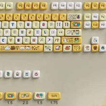 [BUNJANG] Yellow Character Mechanical Keyboard MOA Keycaps / 옐로우 캐릭터 기계식 키보드 MOA 키캡