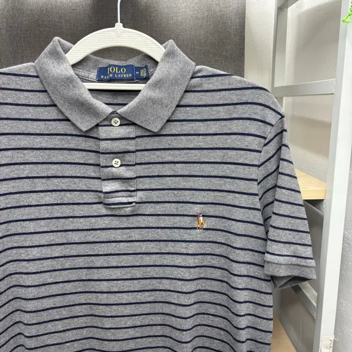 [BUNJANG] Polo Ralph Lauren Striped Short Sleeve Polo Shirt / 폴로 랄프로렌 스트라이프 반팔 카라티 피케티