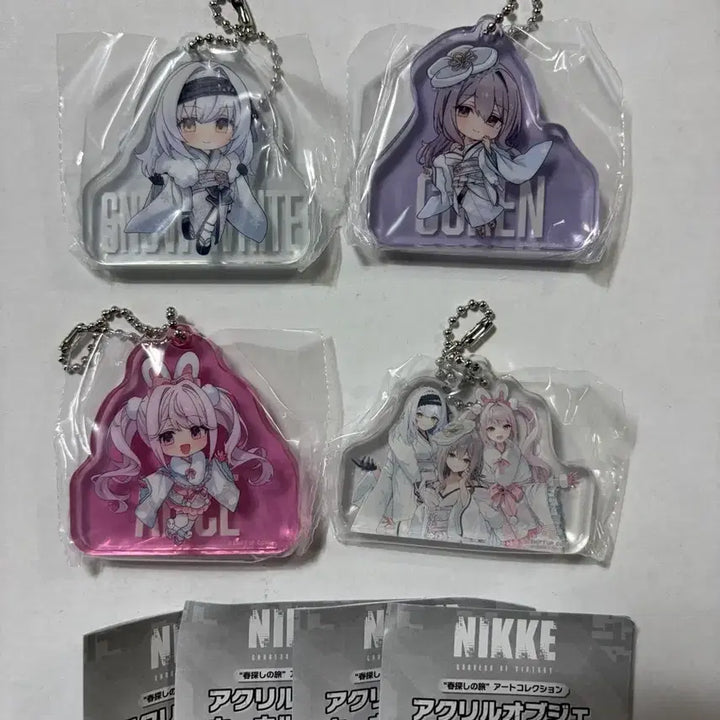 [BUNJANG] Nikke Official Acrylic Objet Keychain Set (3 types + 1 Special) Sealed / [미개봉] 니케 공식 아크릴 오브제 키홀더 3종 + 스페셜 1종