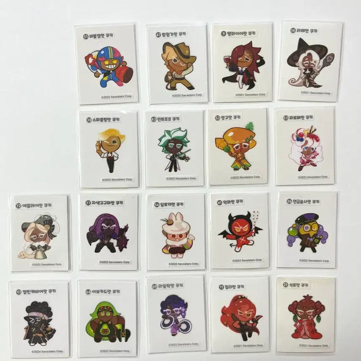 [BUNJANG] Cookie Run Sticker Bundle Set (18 Stickers) / 쿠키런 띠부씰 18장 일괄