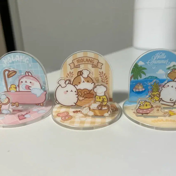 [BUNJANG] Molang Acrylic Stand Set (3 Types) / 몰랑 아크릴 스탠드 3종 일괄판매