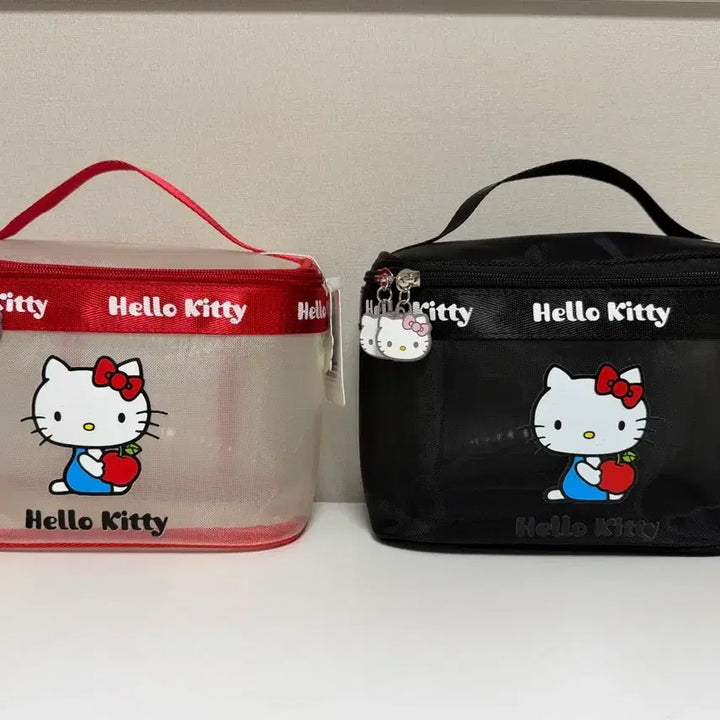 [BUNJANG] Hello Kitty Mesh Pouch &amp; Handbag Set (2 Types) / 헬로키티 메쉬 파우치 손가방 2종 세트
