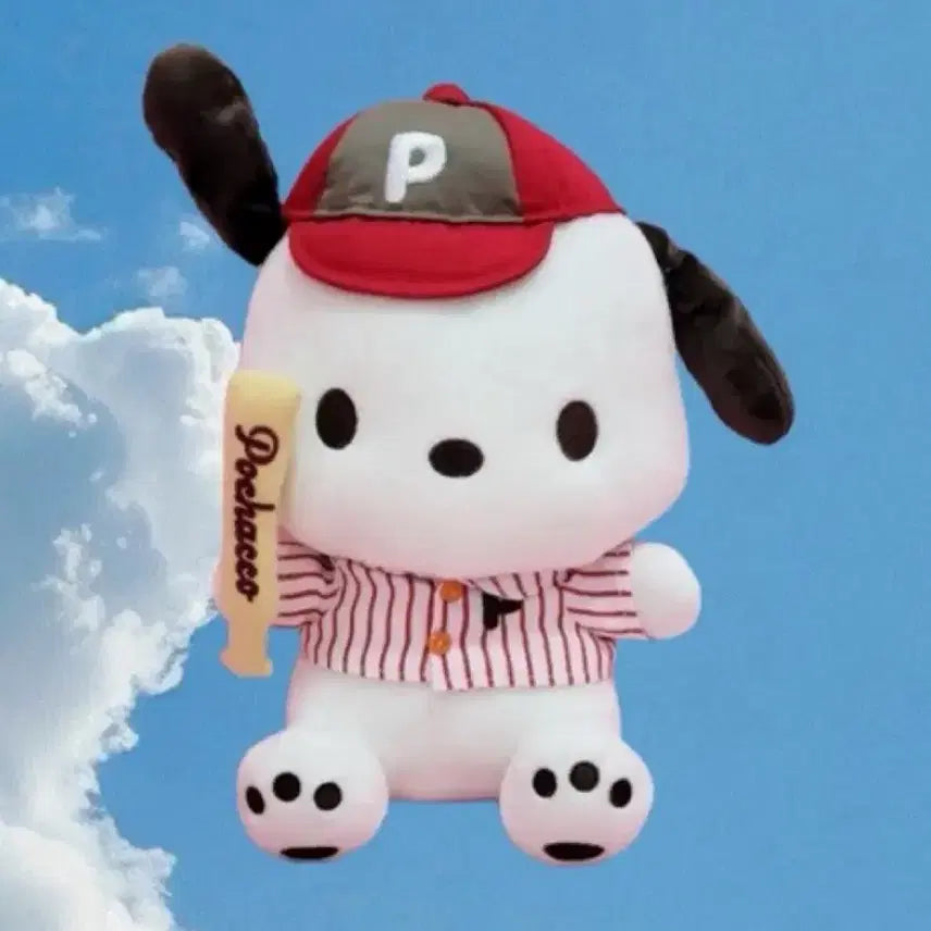 [BUNJANG] Sanrio Pochacco Baseball Uniform Plush Doll / [새상품] 포차코 야구 유니폼 인형
