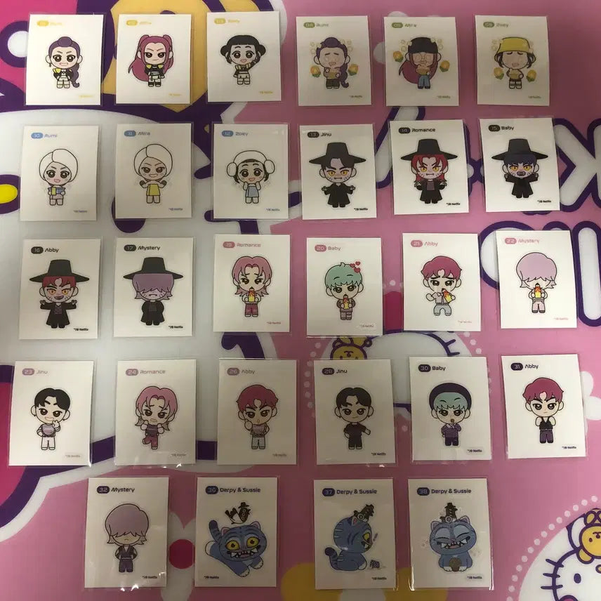 [BUNJANG] Kdeon Popup Sticker Set 28 Types / 케데헌 팝업 띠부씰 28종