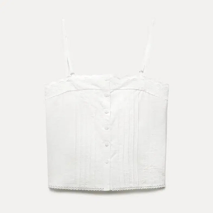 [BUNJANG] Mixxo Lace Open Tank Blouse (M) / 미쏘 레이스오픈나시 블라우스(M)