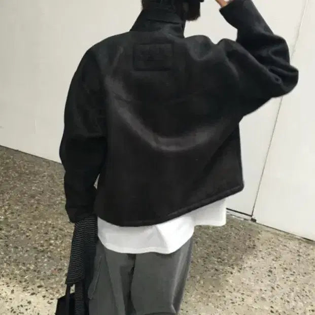 [BUNJANG] Self Service Black Vintage Mustang Jacket / 셀프서비스 빈티지 무스탕 블랙