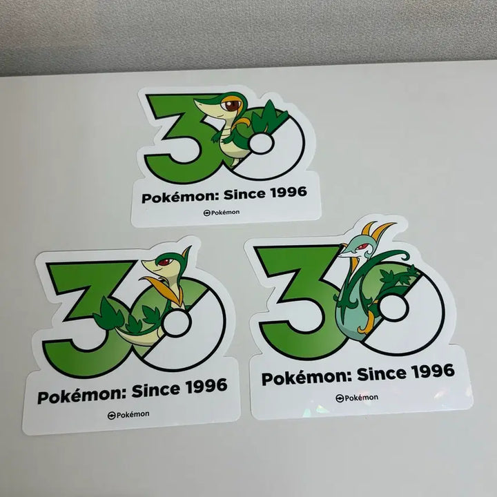 [BUNJANG] Pokemon 30th Anniversary Logo Sticker Set - Jurreon, Vivan, and Serperior / 포켓몬 30주년 로고스티커 주리비얀 샤비 샤로다