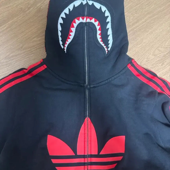 [BUNJANG] Adidas x BAPE Collaboration Hoodie / 급처) 아디다스 x 베이프 콜라보 후드집업 L